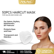 50PCS Hairdressing Haircut Face Mask Shield Cover Transparent Salon Hair Styling Tools