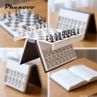 [Phenovo] Chess Game Set 3 D Printed Chess Book, Folding Chessboard ,Board Game for Tournament