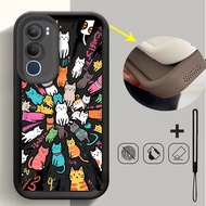 เหมาะสำหรับเคสโทรศัพท์ Y21D Vivo เลนส์รวมทุกอย่างเคสป้องกันที่มีลวดลายแมว TYB55