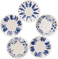 Yamakasyoten MM7000-57 Moomin Blue Flora Plate, 5.3 inches (13.5 cm), Tableware Set, Nordic Goods, M
