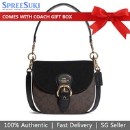 Coach Handbag In Gift Box Crossbody Bag Kleo 23 In Signature Canvas Shoulder Bag Brown Black # C8515