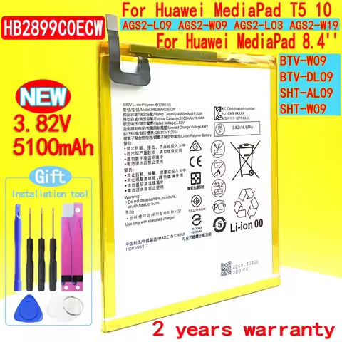 HB2899C0ECW For Huawei MediaPad M3 8.4'' / Matepad T8 KOB2-L09 TV-W09/DL09/AL09/W09 Battery For Medi
