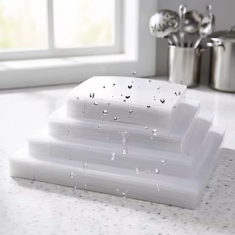 100Pcs Clear Transparent Vacuum Sealer Bags Food Storage Pouches for Meat Fish Fruits Heat Sealable 