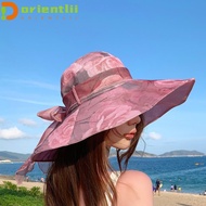 ORIENTLII Sun Hat, Breathable Protect Neck Anti-uv Beach Hat, Fashion UV Protection Four Seasons Large Brim Top Hat Holiday Beach