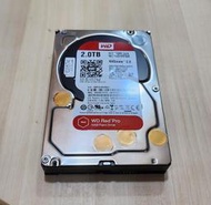 【免運】二手美品 WD 紅標 7200轉 NAS 高階伺服器專用 2TB 3.5吋 電腦硬碟