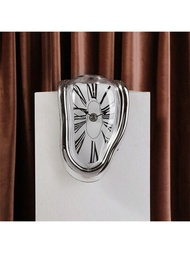 超現實熔化時鐘靜音融化牆鐘，薩爾瓦多·達利風格牆掛鐘，適用於家居辦公架上、桌上和禮品