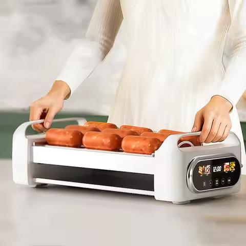 550W Automatic Sausage Machine Barbecue Machine 3 in 1 Hot Dog Skewers Non-stick Barbecue Grill Stea