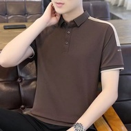 M-5XL Summer Korean Fashion Loose Plus Size Casual Plain Short Sleeved Polo Shirt Men