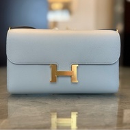 Hermes Constance to go (康康to go)冰川藍金釦