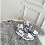 Canned Food Selection W Air Jordan 1 Mid Grey Sail Female Cream Casual BQ6472-115