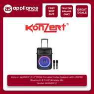 Konzert WINNER 12 12" 250W Portable Trolley Speaker with USB/SD Bluetooth & 2 UHF Wireless Mic
