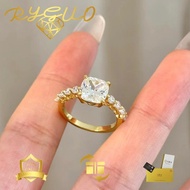 RYGUO 24k Gold Moissanite Ring