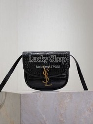 全新🌸 Saint Laurent Kaia small 单肩包 黑色 鱷魚紋