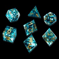 Dice Set 7 Piece, Sharp DND Dice Set with Dice Case Handmade Multi-Sided D&D Dice, Dungeons & Dragon
