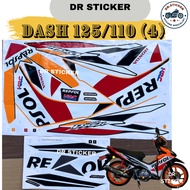 HONDA DASH125 DASH110 REPSOL Stripe Stiker Sticker WAVE DASH 125 DASH125S DASH125R (4) BODY COVERSET COVER SET KAVERSET