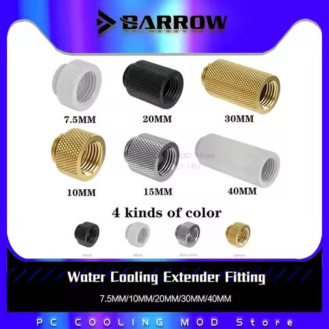 Barrow Computer Extension Fitting Base, Male - Female Watercooling Hardware Extending Connector To 7