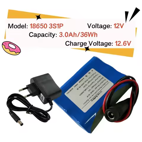 12V 3000mAh 3S1P 18650 Lithium Battery Pack Suitable For Projector, Speaker, And Wireless Monitoring