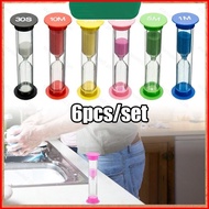 ST2 6Pcs Sand Timer Colored Hourglass Sand Clock Timer 30 sec 1 min 2 mins 3 mins 5 mins 10 mins TS2