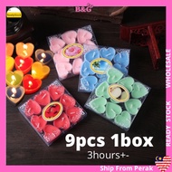 9pcs 3hours Heart Candle Tealight Essential Aromatherapy Romantic Lilin Wangi Minyak Aroma Marry Pur