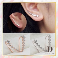 Korean Stud Earrings Japanese Style Zircoin 7 Diamonds for Women