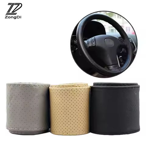 1Pc Car steering wheel cover Genuine Leather Hand stitching for Peugeot 307 308 207 407 Nissan Juke 