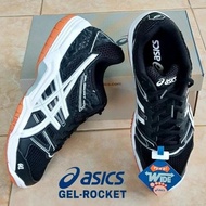 Sepatu Asics Gel Rocket Original Tenis Badminton Hitam Putih