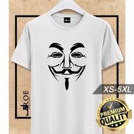 🔥 Baju Tshirt Vendetta Guy Fawkes Mask 100% Cotton + Plus Size