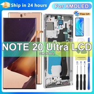 Super AMOLED Display for Samsung Galaxy Note 20 Ultra with frame, LCD Note20 Ultra 5G N985 N986B Tou