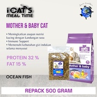 Icats Meal Time Mother & Baby Ocean Fish - Super Premium Cat Food (REPACK 500 Grams)