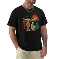 56th Anniversary Birthday T-Shirt Vintage 1966 Classic Theme Anime Custom Design White Men's Clothin