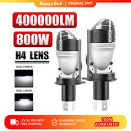 2PCS H4/HS1 LED Projector Mini Lens 400000LM Bi-Led 1:1 Plug Play Headlight &Fog Light