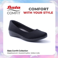 *Best Seller* Bata Comfit บาจา คอมฟิต รองเท้าเพื่อสุขภาพ รองเท้าคัทชู พื้นนิ่ม น้ำหนักเบา สูง 1 นิ้ว สำหรับผู้หญิง รุ่น Fanny สีดำ 6516571