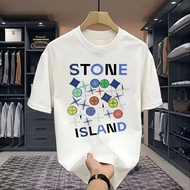 KATUN ZHRA Oversize Island Stone Cute T-shirt 24s Cotton 100% Original Thick Material Men's Simple C
