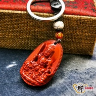 God Of Wealth Shop Zodiac Rabbit (Manjushri Bodhisattva) Benming Buddha Cinnabar Key Ring < Includin
