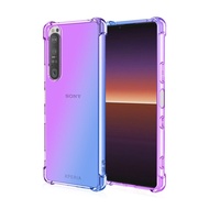 Case For Sony Xperia 1 iii 10 ii l5 l4 Case Double Color Transparent Soft TPU Casing Anti-fall Gradient Mobile Case Phone Cover