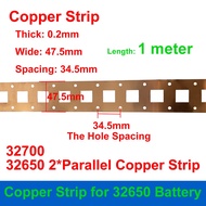 Copper Strip 0.2mm Thick 0.2 X 47.5mm for DIY 32650 32700 Holder Battery Pack LiFePO4 E-Motorcycle S