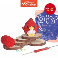 Beginner Crochet Kit: Yarn, Hooks & Video Tutorial | DIY Amigurumi Starter Set with Sewing Needle, C