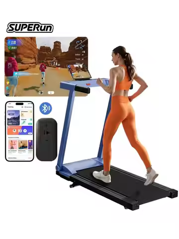 Home-use four-in-one treadmill with incline adjustment and handrails, suitable for small spaces, fol