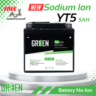 YT5 12V 5Ah โซเดียมไอออน แบตเตอรี่มอเตอร์ไซค์ Na-Ion ( Sodium Ion ) แบตเตอรี่เกลือ Green battery