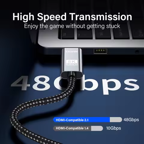 Gold plated HDMI-Compatible 2.1 Cable 8K/60Hz 4K/120Hz for Xiaomi Mi Box PS5 Dolby Vision 48Gbps HDM