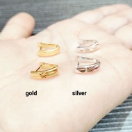 0.7GRAM CARVED CLIP-ON EARRINGS 925 SILVER GOLD PLATED