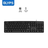 【OLYPS】Keyboard USB K09 kabel mini keyboard Keyboard game keyboard tahan air cocok untuk laptop / PC / all-in-one umum.