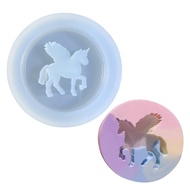 Round Unicorn Silicone Mold Quicksand Epoxy Casting Molds Resin Shaker Mold DIY Pendant Keychain Jewelry Making Mold