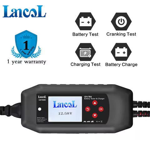 Lancol CAT-500 12V Battery Tester 8A Battery Charger Maintainer Fully Automatic Trickle Charge For L