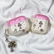 Ins Glitter Sequin Chrome Hearts Earphone Cover with Star Chrome Hearts Pendant for Airpods 1 2 3 4 