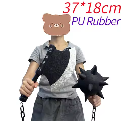 1:1 Demon Slayer Himejima Gyomei Props Meteorite Hammer Axe Knife Broad Sword Weapons Safety PU Rubb