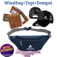 IKY COLECTION Tas Selempang Eiger / Tas Selempang Satu Paket Dompet Eiger Dan Topi Eiger Bordir