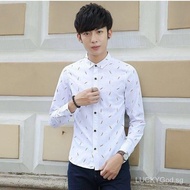 [Long Sleeve Shirt]Flash sale Price Increase after Selling Spring Autumn Blouse Men's Korean-Style Slim Fit Student Shirt Men's Teen Clothes Trendy Handsome White Shirt