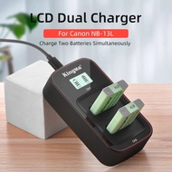 KingMa NB-13L Battery LCD Dual Charger For Canon PowerShot SX740 SX720 SX620HS G1X Mark III G9X G5X 
