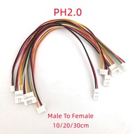 2pcs JST PH2.0 Extension Line 2/3/4/5/6Pin PH 2.0mm Male To Female Connector With Cable Length 10/20